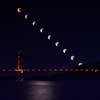 Super Blue Blood Moon Eclipse Progression over the Golden Gate