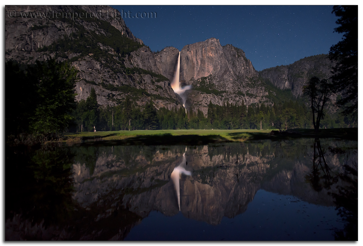 Yosemite Falls by Moonlight