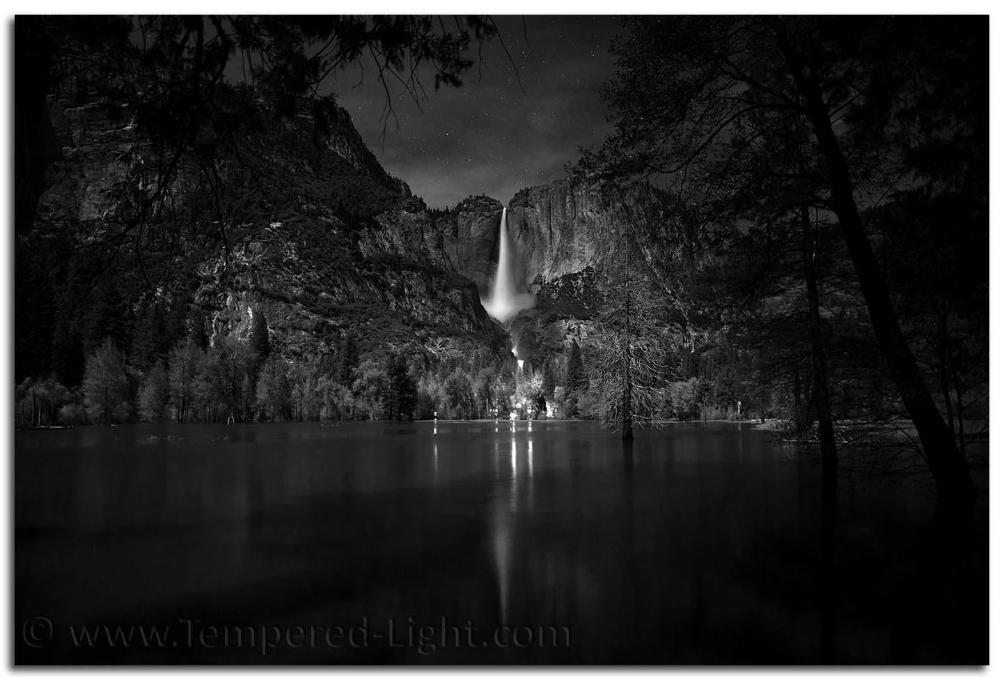 Yosemite Falls by Moonlight